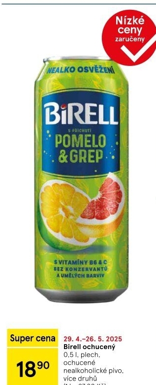 Nealkoholické pivo ochucené Birell