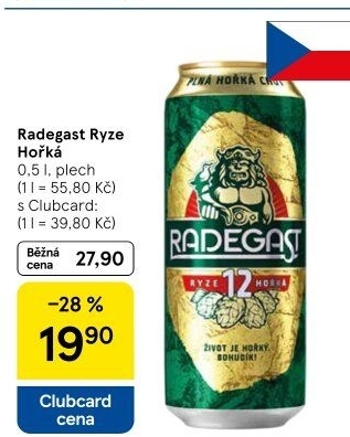 Pivo světlý ležák 12° Ryze hořká Radegast