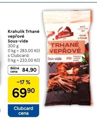 Vepřové trhané maso sous vide Krahulík