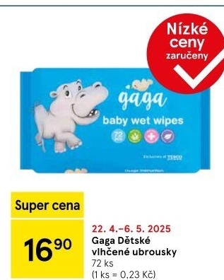 Vlhčené ubrousky dětské Gaga