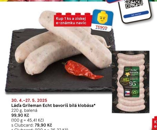 Klobásy Echt Bavoriš Láďa Grileman Kostelecké uzeniny