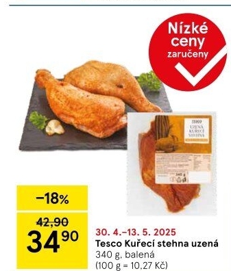 Kuřecí stehna uzená Tesco