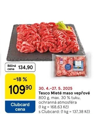 Maso mleté vepřové Tesco