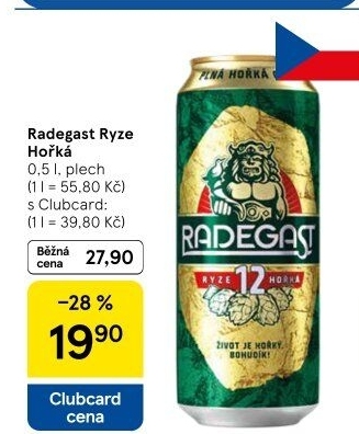 Pivo světlý ležák 12° Ryze hořká Radegast