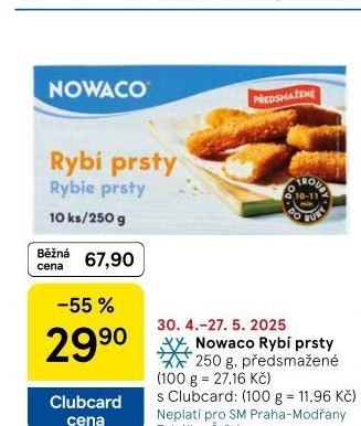 Rybí prsty předsmažené mražené Nowaco