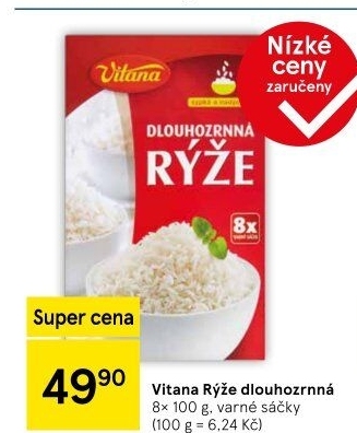 Rýže loupaná dlouhozrnná Vitana