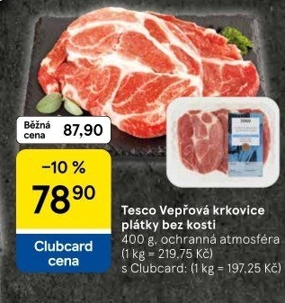 Vepřová krkovice bez kosti Tesco