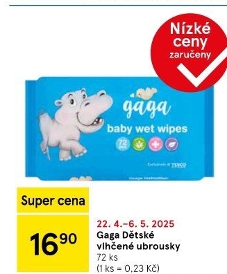 Vlhčené ubrousky dětské Gaga