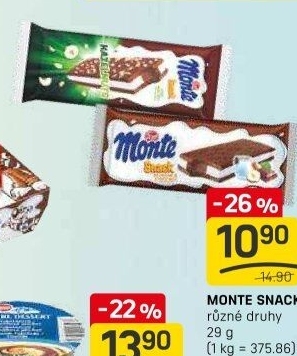 Dezert mléčný Monte Snack Zott
