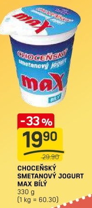 Jogurt smetanový max bílý Choceňský