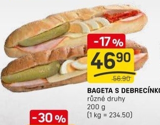 Obložená bageta
