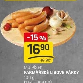 Párky farmářské libové Maso uzeniny Písek