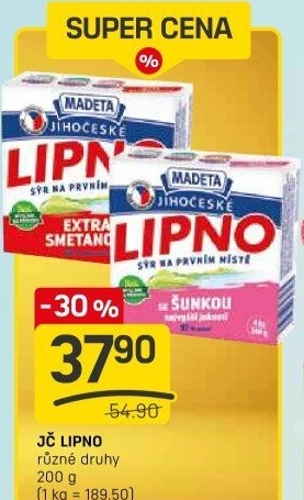 Tavený sýr Jihočeské Lipno Madeta