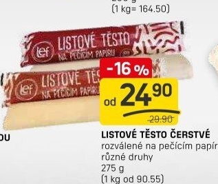 Těsto listové rozválené Lef