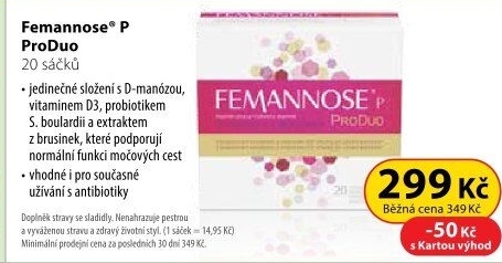 Doplněk stravy na močové cesty Femannose P ProDuo