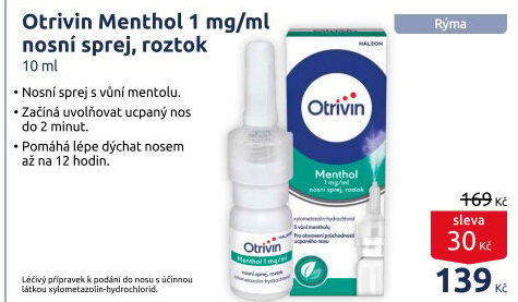 Nosní sprej 1 mg/ml Otrivin