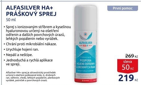 Práškový sprej na rány HA+ AlfaSilver