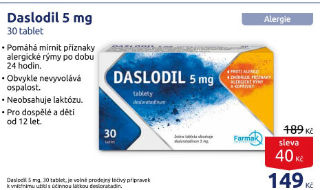 Tablety proti alergické rýmě Daslodil