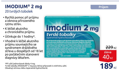 Tobolky proti průjmu Imodium