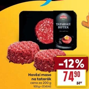 Tatarský biftek hovězí Maso Příbram