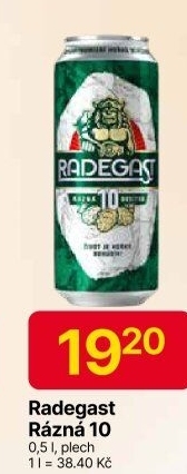 Pivo světlé výčepní Rázná 10° Radegast