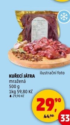 Játra kuřecí mražená