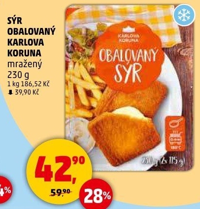Sýr obalovaný mražený Karlova Koruna