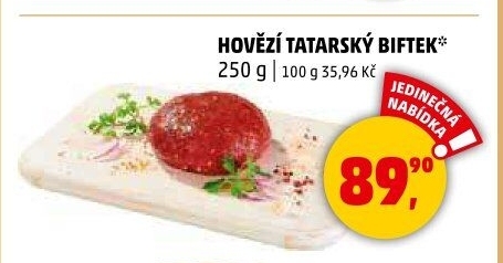 Tatarský biftek hovězí Maso uzeniny Polička
