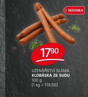 Klobása ze sudu Sláma