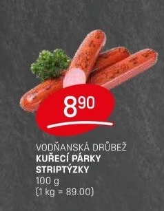 Párky kuřecí striptýzky Vodňanské kuře
