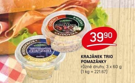 Pomazánky Trio Krajánek