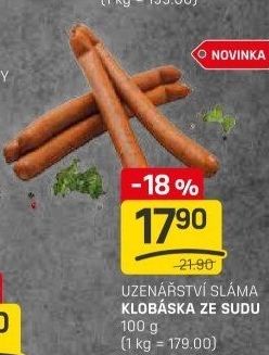 Klobása ze sudu Sláma