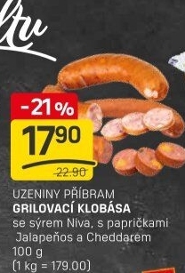 Klobásky s nivou na gril Maso Příbram