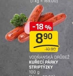 Párky kuřecí striptýzky Vodňanské kuře