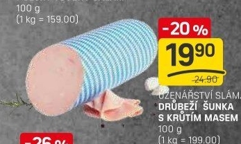 Šunka drůbeží s krůtím masem Sláma