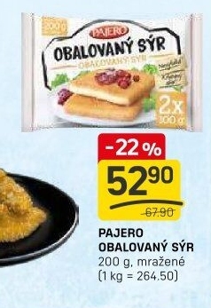 Sýr obalovaný mražený Pajero