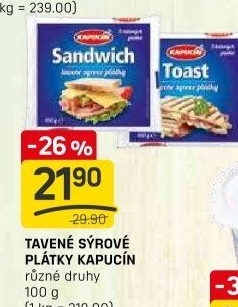 Sýr tavený plátky Kapucín