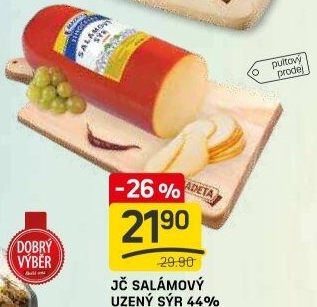 Sýr uzený salámový 44% Jihočeský Madeta