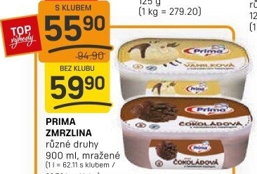 Zmrzlina ve vaničce Prima