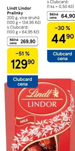 Bonboniéra Pralinky Lindor Lindt