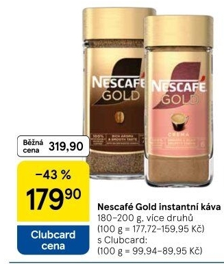 Instantní kávy Nescafé Gold