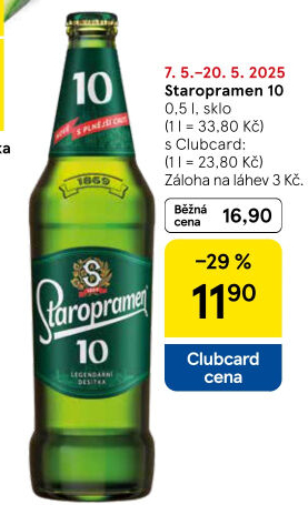 Pivo světlé výčepní 10° Staropramen