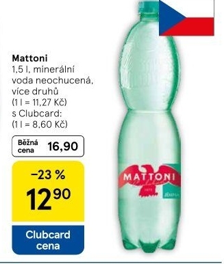 Přírodní voda Mattoni