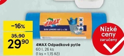 Pytle na odpadky 60 l 4Max