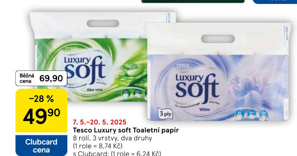 Toaletní papír 3vrstvý Luxury Tesco
