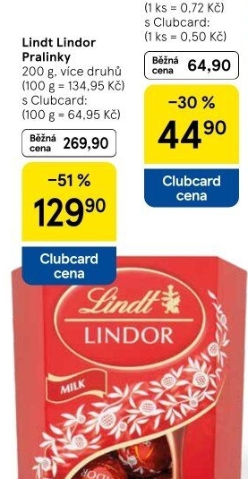 Bonboniéra Pralinky Lindor Lindt