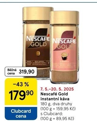 Instantní kávy Nescafé Gold