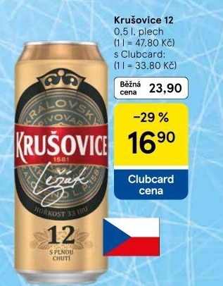 Pivo světlý ležák Královský 12° Krušovice
