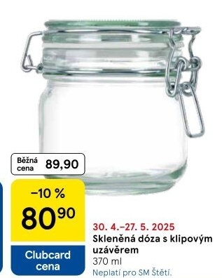 Sklenice s patentním uzávěrem