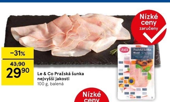 Šunka pražská nejvyšší jakosti LE&amp